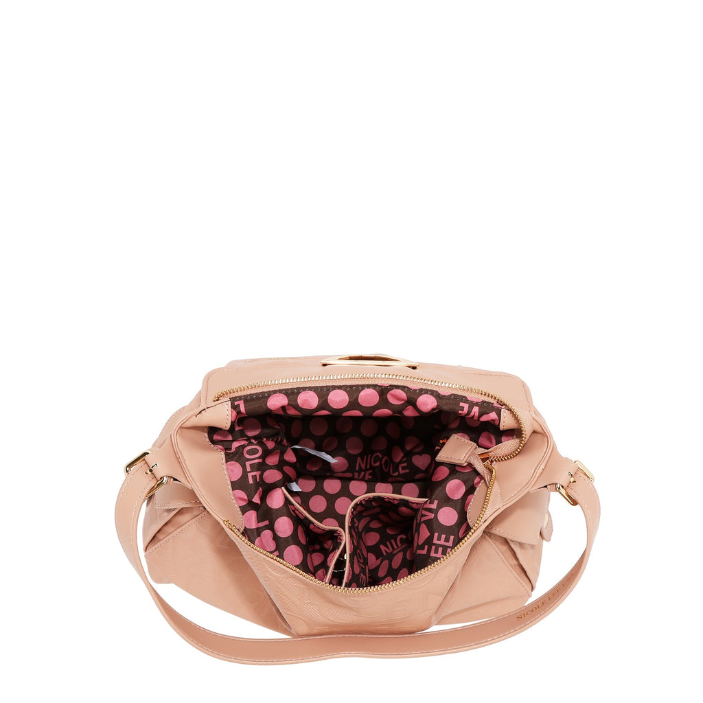 NICOLE LEE (BOLSO DE HOMBRO GRANDE ELEGANCIA EN RELIEVE) (OLIVA)